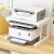 鸿稳程行打印机置物架多功能可移动双层办公室桌面收纳落地家用复印机架子 标准加高款黑胡桃