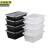 京洲实邦 1000ml透明100套带盖 长方形一次性餐盒塑料外卖打包盒子JZSB-9311B