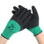 透气王胶手套 耐磨劳保防护手套13针乳胶挂胶浸胶手套 黑绿发泡手套（握手标）