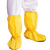 侧至柒防化鞋套防耐酸碱化学品 防滑防水PVC靴套危化品车间液体防护 黄色(100双) 均码