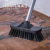 vitalcleanHD 洗地刷硬毛长柄不锈钢刷子 卫生间楼道地面瓷砖污渍清洁刷  18cm