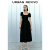 UR夏季新款女装时尚气质纯色拼接廓形薄宝藏连衣裙UWU732083 正黑 S