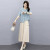 JIANYI素订棉麻套装女时尚洋气2023新款夏品牌轻熟风阔腿裤两 白色 2XL建议125-135斤