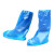 一次性鞋套防水雨天加厚长高筒养殖靴套防滑户外漂流耐磨塑料脚 (蓝色)橡筋款20只 皮筋上拉固定 均码