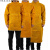品质电焊工牛皮耐磨隔热防烫耐高温防护衣反穿衣焊工 棕色加长款高领长袖120cm XL