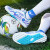儿童足球鞋旋转扣免系鞋带少年男童女童小学生小孩TF 308白金 28