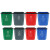 益美得 FH-1241 分类垃圾桶带提手压圈小号办公室酒店客房桶 10L蓝色（可回收物）