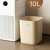 垃圾桶客厅厨房卫生间卧室厕所办公室宿舍收纳桶收纳筒废纸篓 10L(奶油白）