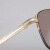 超大号天然水晶石眼镜男士石头镜64直径高品质水晶太阳镜 金色 中茶色