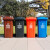 希万辉 上海加厚塑料环卫垃圾桶上挂车黑色垃圾桶咖啡色棕色市政塑料垃圾桶 蓝色可回收物 50L