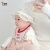 贝娜茜婴儿帽子夏季防晒帽宝宝女遮阳帽婴幼儿6-12个月盆帽女可爱太阳帽 小兔兔-粉色 3个月-18个月（40-48CM）