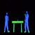 手影舞荧光手套蓝色发光夜光手套年会手指舞道具紫光舞台黑光灯 黄绿色长手套一双50厘米长 31-40W