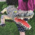 立盈大型鳄鱼鲨鱼玩具仿真动物模型超大号软胶恐龙小男孩玩具整蛊礼物 72公分鳄鱼-498种声音-软胶的
