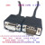 DB15针连接线三排15芯HD15 24AWG3排15孔双屏蔽公/母数据线 针对孔(公对母)黑色 0.2m