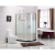 CHBBU简易淋浴房条纹带底座一体式浴室钢化玻璃卫生间隔断弧扇形沐浴房 条纹80*80含石基