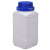 级500ML毫升大口方形塑料瓶HDPE带盖加厚密封空瓶四方塑料瓶 500ml乳白色-蓝盖款（配内盖）
