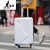 袋鼠（KANGAROO）行李箱男24吋箱子拉杆箱学生旅行密码箱20吋小型可登机皮箱女新款 白色 防刮加厚-闪电款 20寸登机尺寸