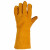 鸣固 电焊手套牛皮挂里烧焊工手套耐磨加长加厚耐高温橙黄色一副