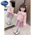 迪士尼（Disney）女童春装连衣裙套装新款儿童春秋季公主裙子女宝宝时髦 藕粉色 版型修身 90cm