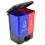 中典 YJ-B044新国标脚踏分类双格垃圾桶商用 蓝红色40L