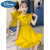 迪士尼（Disney）女童雪纺连衣裙夏季薄款韩版裙子碎花沙滩裙中大童女装时髦公主裙 红色 110cm 3035斤