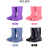 新款雨鞋女士高筒雨靴中筒防滑防水加绒胶鞋套鞋时尚高筒耐磨水鞋 梦幻紫+棉套 37