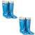 沸耐笙 FNS-04868 塑胶高筒圆头平跟防水雨鞋 网纱纯色通用PVC雨靴 蓝色加棉 37 双