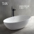 特拉维尔（TW）浴缸家用人造石小户型独立式双人薄边椭圆形酒店民宿网红成人浴缸 8863哑光白 1.5m