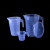 塑料量杯烧杯带刻度水杯厨房烘焙工具奶茶店用品实验用计量杯50ml 浅灰色_250ml全柄带盖