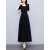 AEMAPE复古赫本风气质显瘦连衣裙女装收腰遮肚子长裙子2024夏季新款女裙 MX-9-3204_黑色 XL