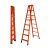 储力叉车 碳钢人字梯 便携折叠梯子 宽踏板面包梯工程梯2.4米/8步 橙色加厚新