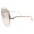 蔻依 CHLOE 太阳镜 女款潮大框眼镜时尚金色圆框棕色镜片墨镜 CE114SD 769