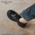 奢驰路易（SECHILOUIS）品牌黑色小皮鞋女春秋季2024年新款增高厚底松糕单鞋系带英伦风 黑色 34