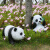 户外仿真动物卡通熊猫树脂室外创意公园草坪庭院景观装饰精致摆件 蹲坐小熊猫 7335-5