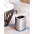 GNF不锈钢方形垃圾桶无盖双层30L大号家庭用厨房卧室办公室 6升黑金升级版