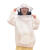 2023升级款3D透气网空气棉防蜂衣养蜂服半身透气防蜂蛰蜜蜂防护服 白色升级双钢圈80-200斤可穿
