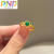 PND小方糖戒指绿色锆石开口磨砂工艺原创设计感女友闺蜜礼物 金色美 号开口戒指