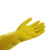 海斯迪克 HKY-252 黄色乳胶手套 橡胶清洁洗碗手套 M（10双）