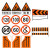高速施工标志牌封道牌全套公路养护反光警示牌车道变少前方1600m 1290三角成套施工结束立柱式