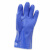 厚创 耐油酸碱浸塑手套 棉毛工业橡胶手套 蓝色 916单里内衬/10双