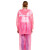 沸耐笙 FNS-06838 夏 全胶牛筋户外骑行透明雨衣雨裤分体套装 升级款-粉色 XL 套