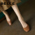 BUDDY BELLE女鞋法式方头一脚蹬软底单鞋女2024春季低跟奶奶鞋复古风棕色仙女 棕色 36