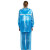 沸耐笙 FNS-06844 夏 全胶牛筋户外骑行透明雨衣雨裤分体套装 升级款-淡青色 M 套