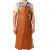 易美丽诺 DA6078 防水防油围裙加厚餐厅厨师酒店洗车皮革围裙 棕色加宽加长1.2m 2件装