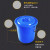 穆运 大号加厚塑料水桶圆桶加厚储水桶工业环卫物业垃圾塑胶桶蓝色 630*480*755mm160L带盖