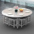 卡特里娜不锈钢餐桌食堂餐桌职员学校食堂餐桌椅可悬挂凳子-1.46米圆桌一桌8凳