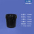黑色大口桶工业级水桶塑料桶密封桶油漆桶油墨桶胶桶桶小桶大桶机油桶带盖带提手黑色避光桶 1L-黑色