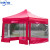 四脚伞帐篷 摆摊用遮阳棚 雨棚围布户外四角棚子折叠篷防雨加厚布B 2.5+4面透明红