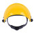 冰禹 耐高温氩弧焊防护面罩 透明有机玻璃焊接 电焊黄顶面罩 白色 BYC-96
