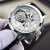 法国OBLVLO欧宝罗男士十大品牌全自动机械表镂空手表运动复古手表男直径42mm 白壳白面黑带